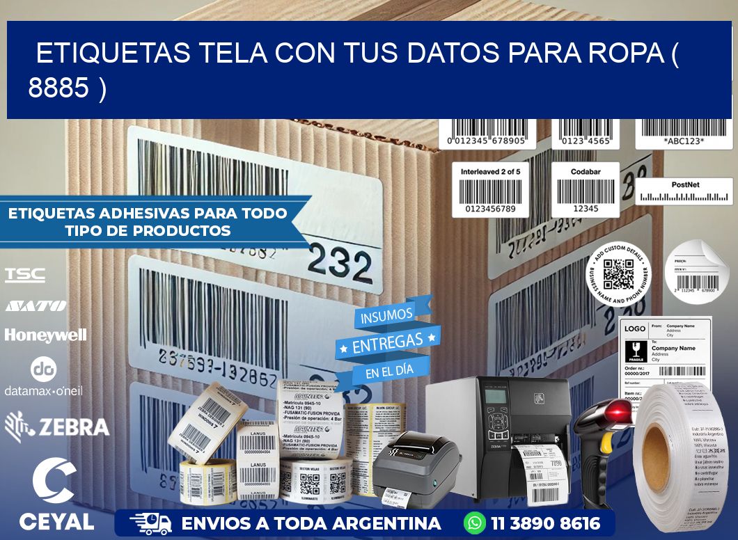 ETIQUETAS TELA CON TUS DATOS PARA ROPA ( 8885 )