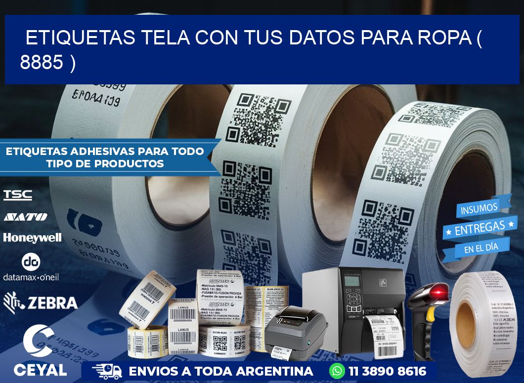 ETIQUETAS TELA CON TUS DATOS PARA ROPA ( 8885 )