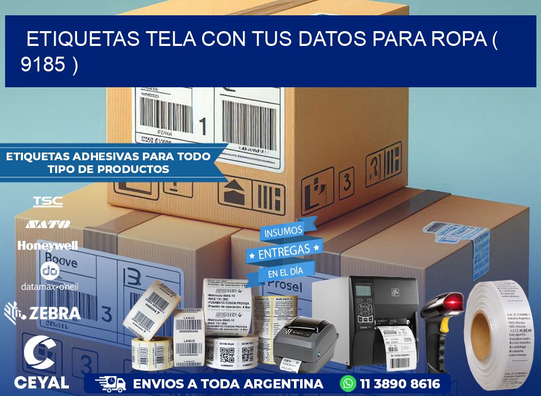 ETIQUETAS TELA CON TUS DATOS PARA ROPA ( 9185 )