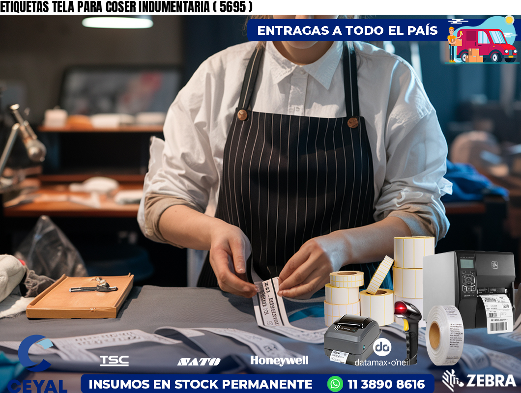 ETIQUETAS TELA PARA COSER INDUMENTARIA ( 5695 )