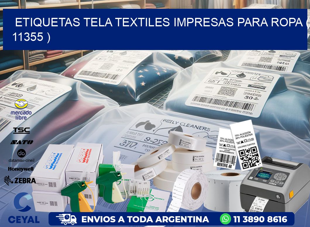 ETIQUETAS TELA TEXTILES IMPRESAS PARA ROPA ( 11355 )