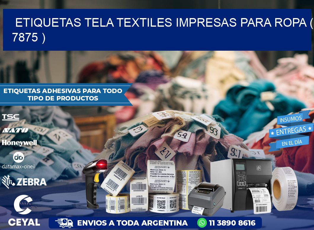 ETIQUETAS TELA TEXTILES IMPRESAS PARA ROPA ( 7875 )