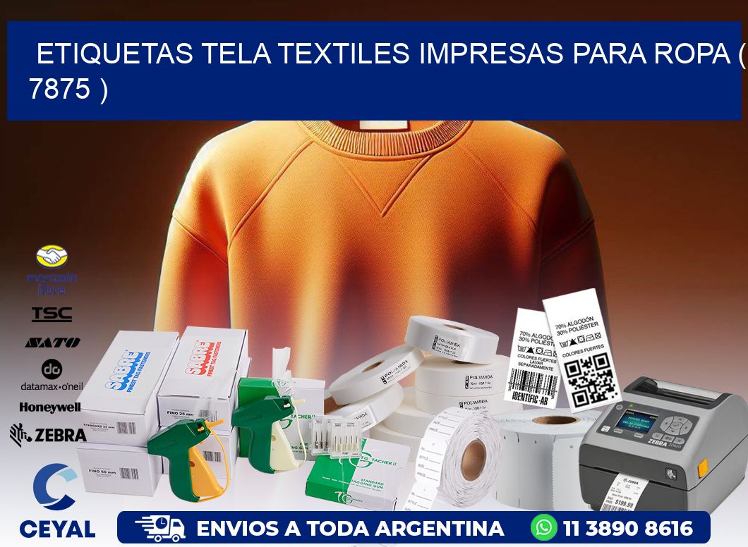 ETIQUETAS TELA TEXTILES IMPRESAS PARA ROPA ( 7875 )