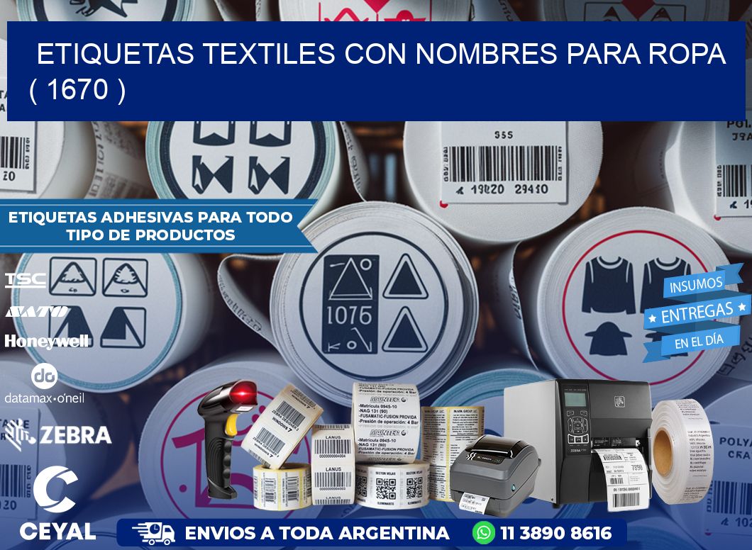 ETIQUETAS TEXTILES CON NOMBRES PARA ROPA   ( 1670 )
