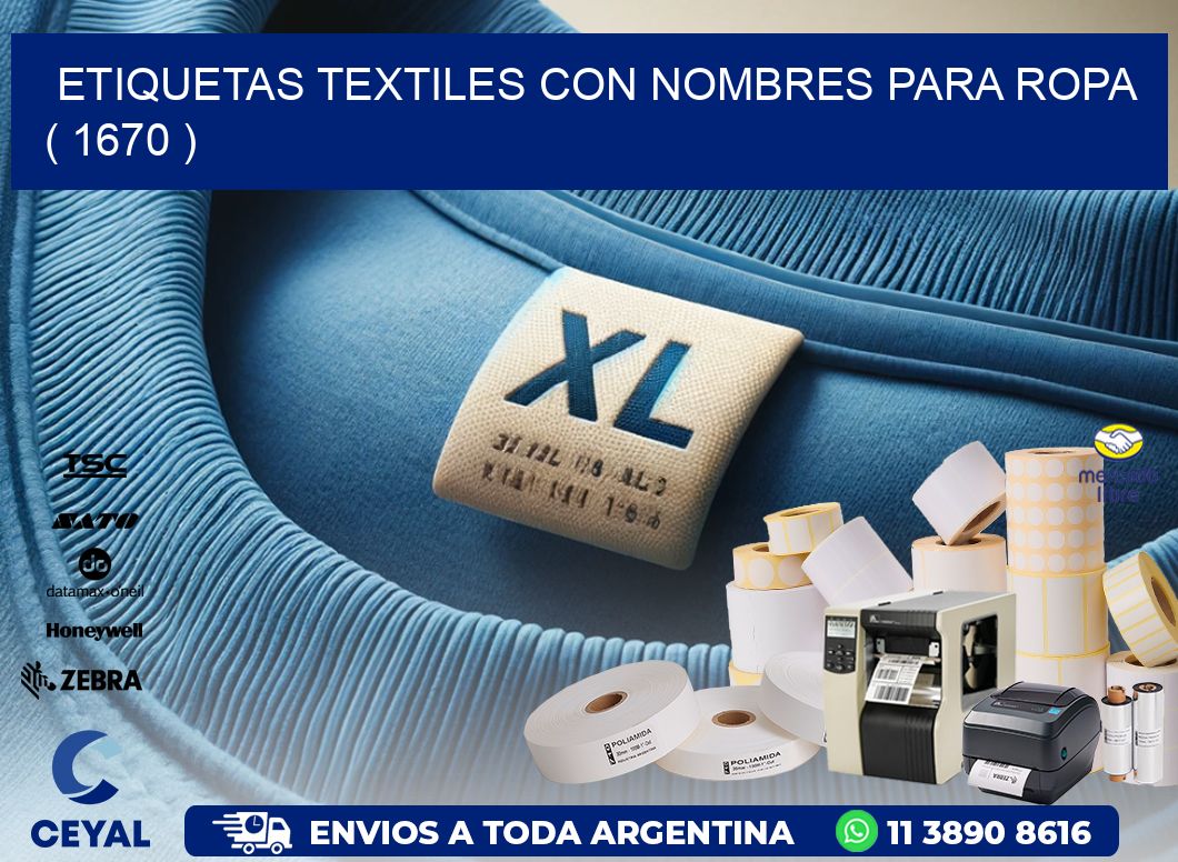 ETIQUETAS TEXTILES CON NOMBRES PARA ROPA ( 1670 )