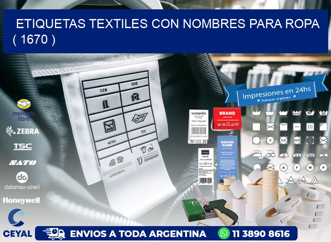 ETIQUETAS TEXTILES CON NOMBRES PARA ROPA ( 1670 )