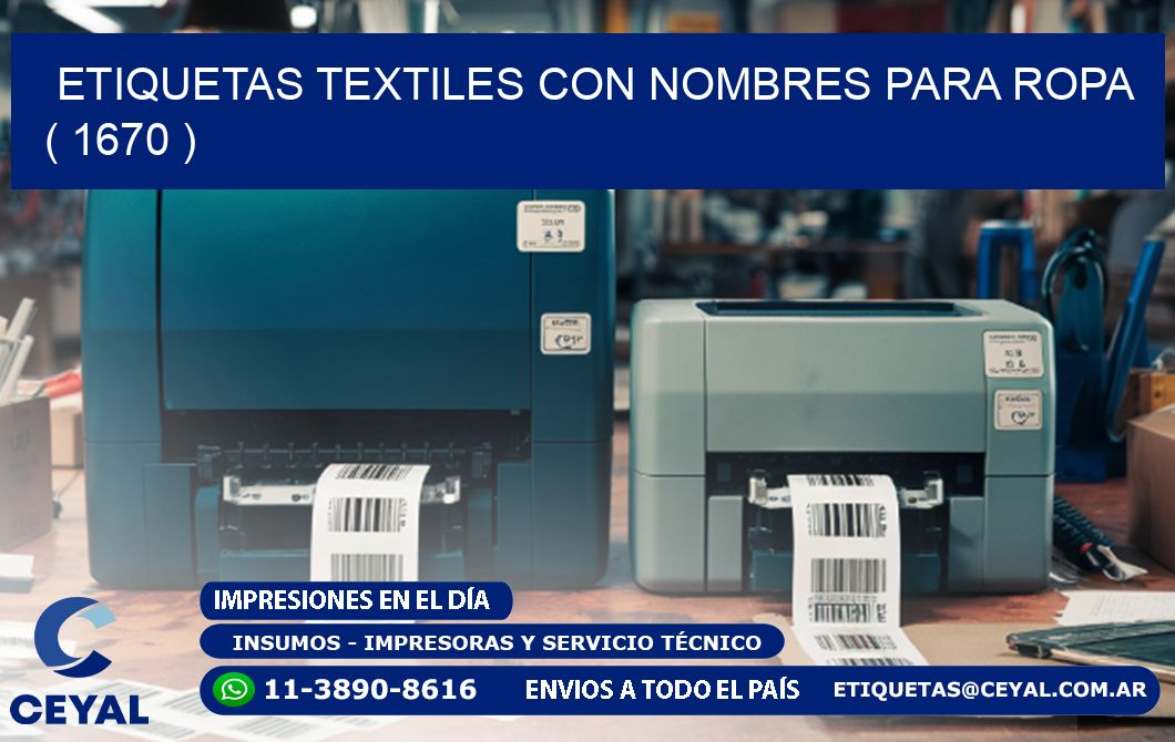 ETIQUETAS TEXTILES CON NOMBRES PARA ROPA ( 1670 )
