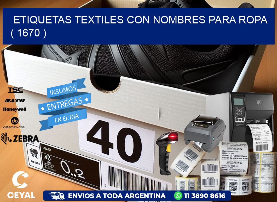 ETIQUETAS TEXTILES CON NOMBRES PARA ROPA ( 1670 )