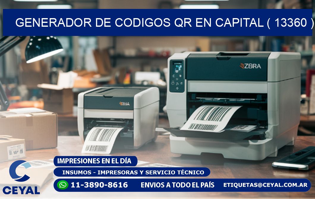 GENERADOR DE CODIGOS QR EN CAPITAL ( 13360 )