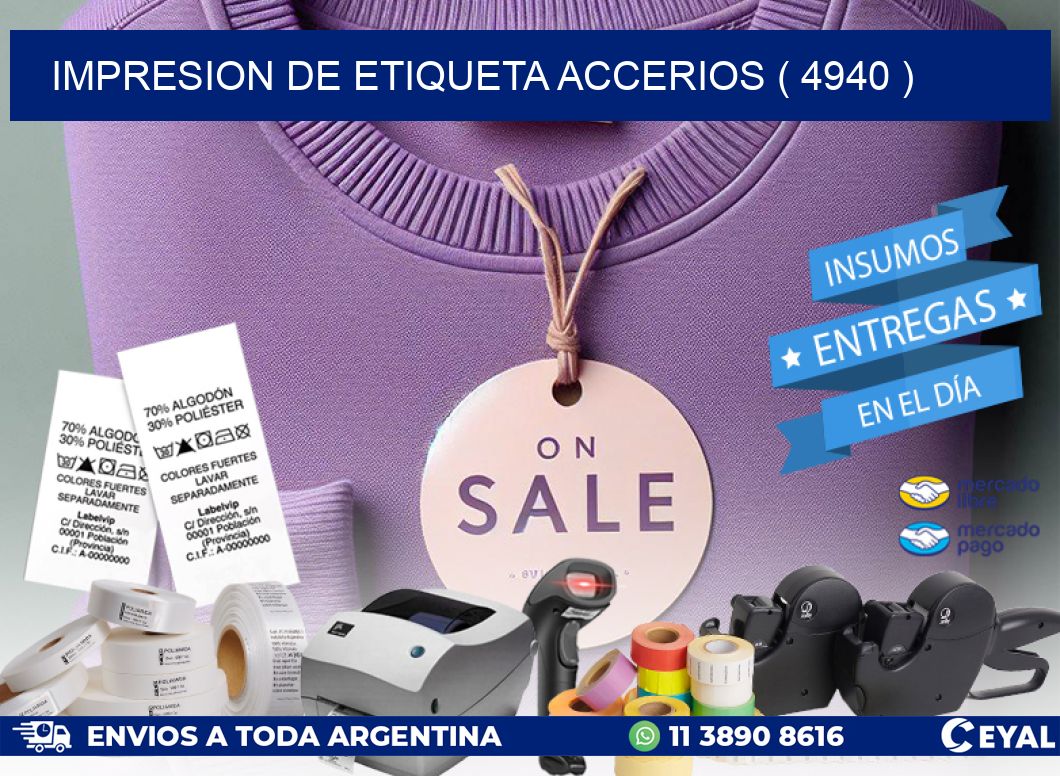 IMPRESION DE ETIQUETA ACCERIOS ( 4940 )