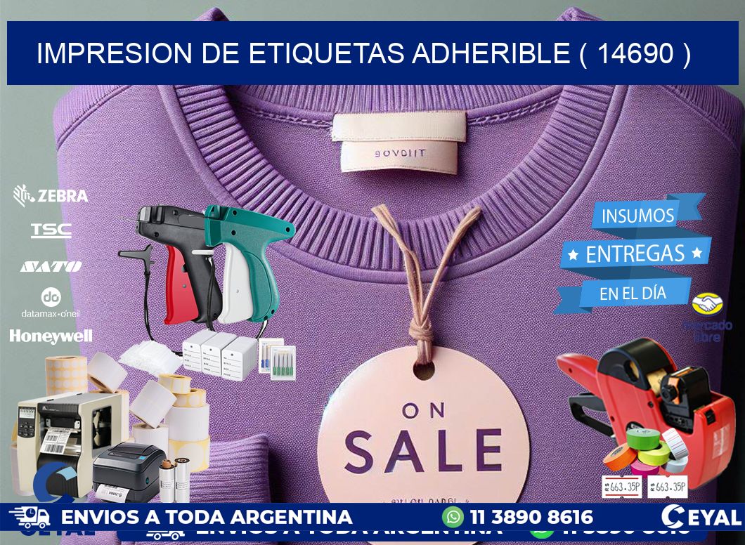 IMPRESION DE ETIQUETAS ADHERIBLE ( 14690 )