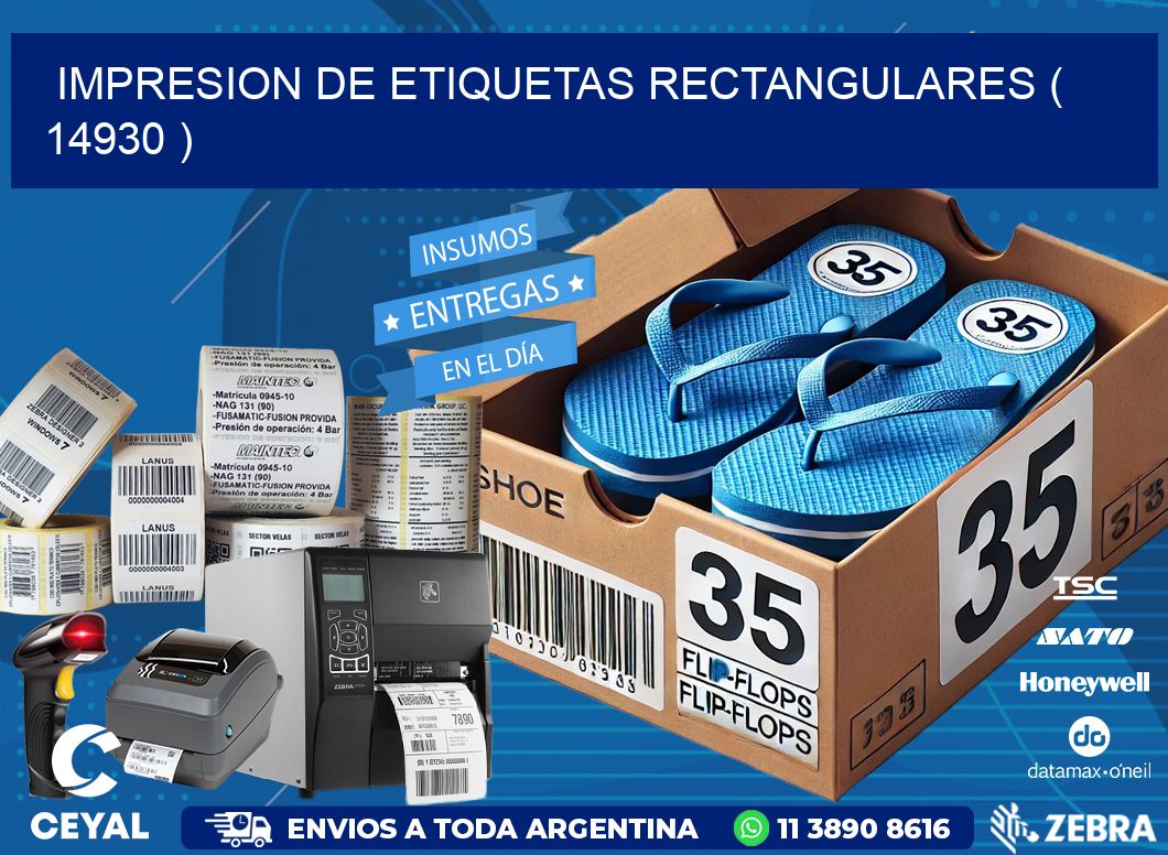 IMPRESION DE ETIQUETAS RECTANGULARES ( 14930 )