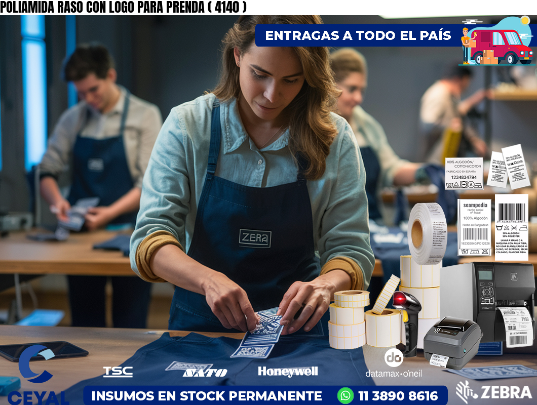 POLIAMIDA RASO CON LOGO PARA PRENDA ( 4140 )