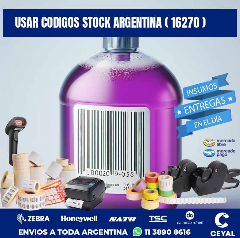 USAR CODIGOS STOCK ARGENTINA ( 16270 )