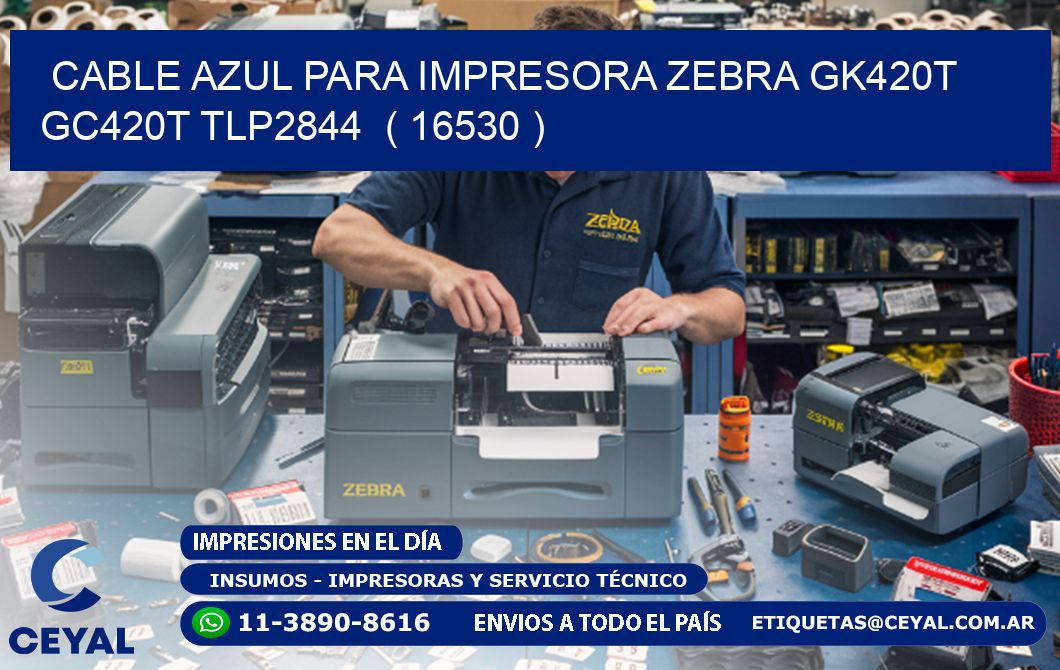 cable azul para impresora zebra GK420T GC420T TLP2844 ( 16530 )