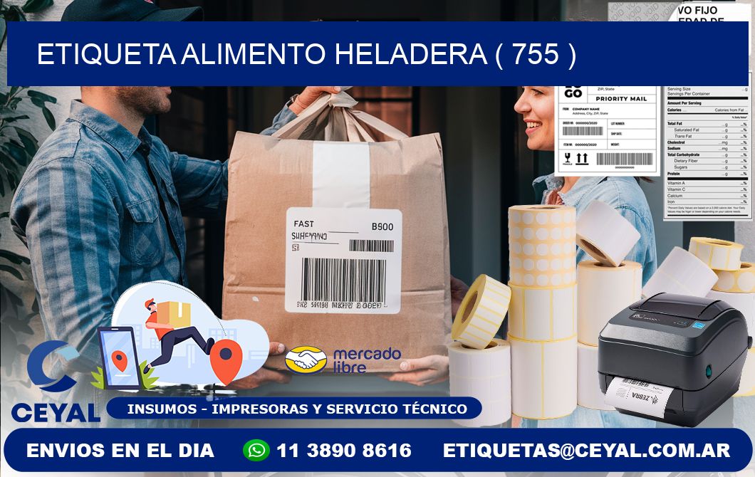 etiqueta alimento heladera ( 755 )