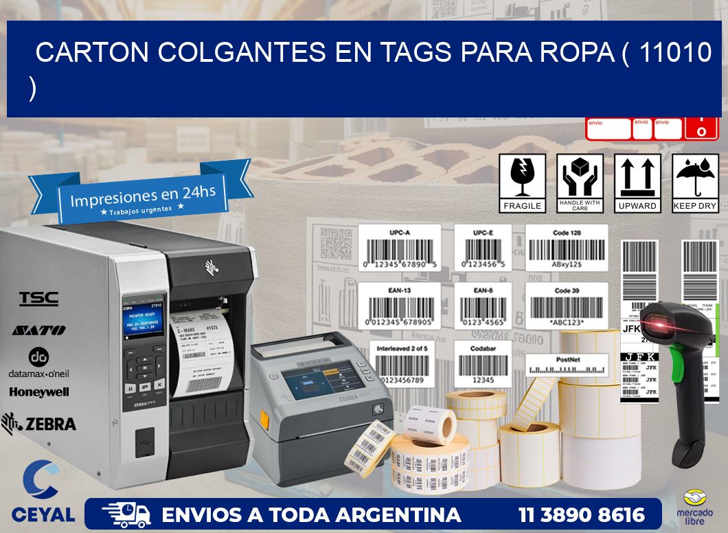 CARTON COLGANTES EN TAGS PARA ROPA ( 11010 )