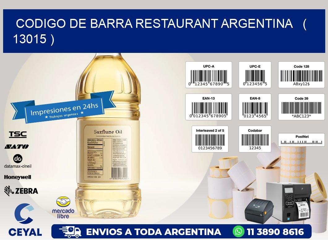 CODIGO DE BARRA RESTAURANT ARGENTINA ( 13015 )