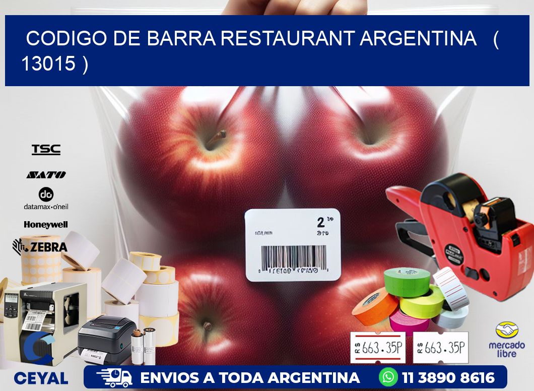 CODIGO DE BARRA RESTAURANT ARGENTINA ( 13015 )