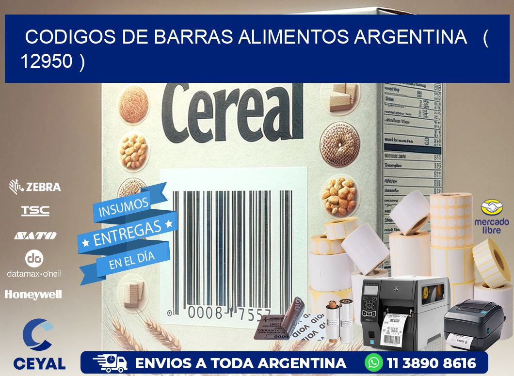 CODIGOS DE BARRAS ALIMENTOS ARGENTINA ( 12950 )