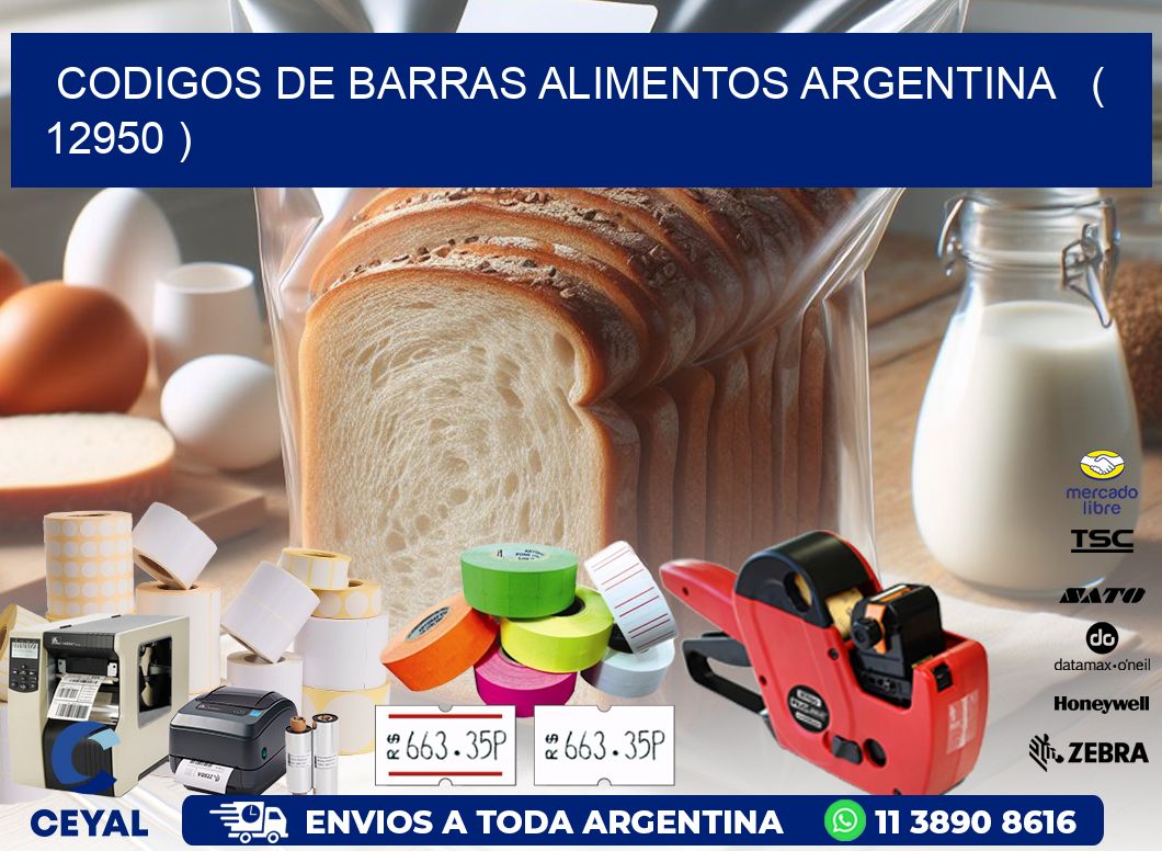 CODIGOS DE BARRAS ALIMENTOS ARGENTINA ( 12950 )