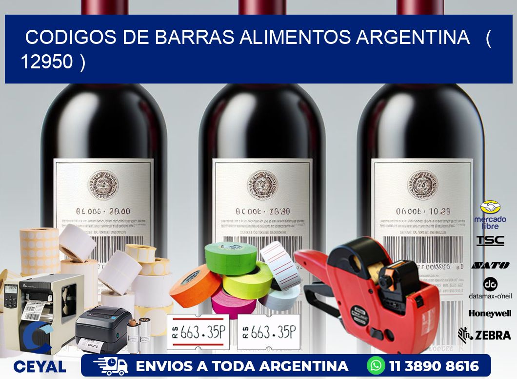 CODIGOS DE BARRAS ALIMENTOS ARGENTINA ( 12950 )
