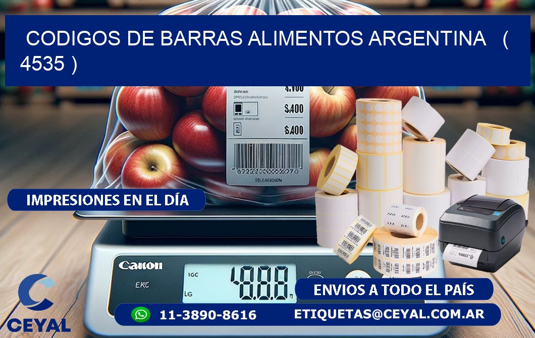 CODIGOS DE BARRAS ALIMENTOS ARGENTINA ( 4535 )