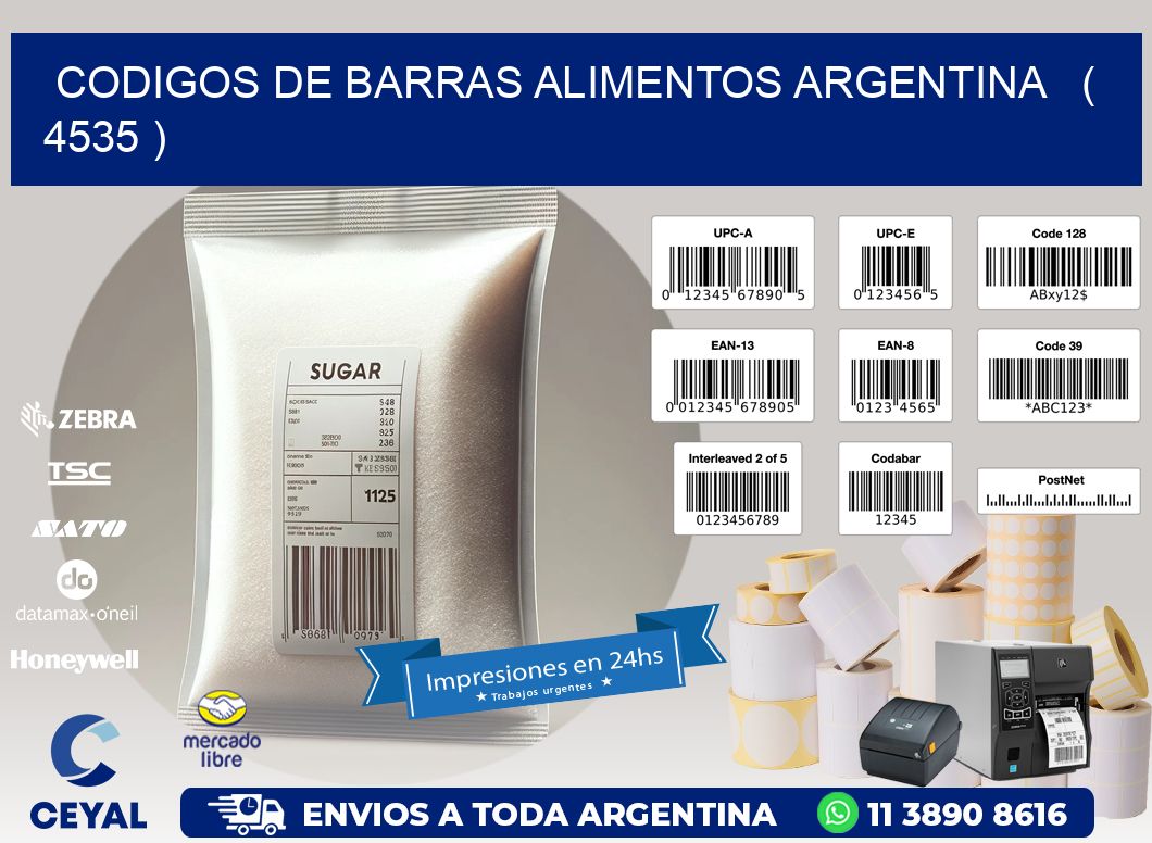 CODIGOS DE BARRAS ALIMENTOS ARGENTINA ( 4535 )