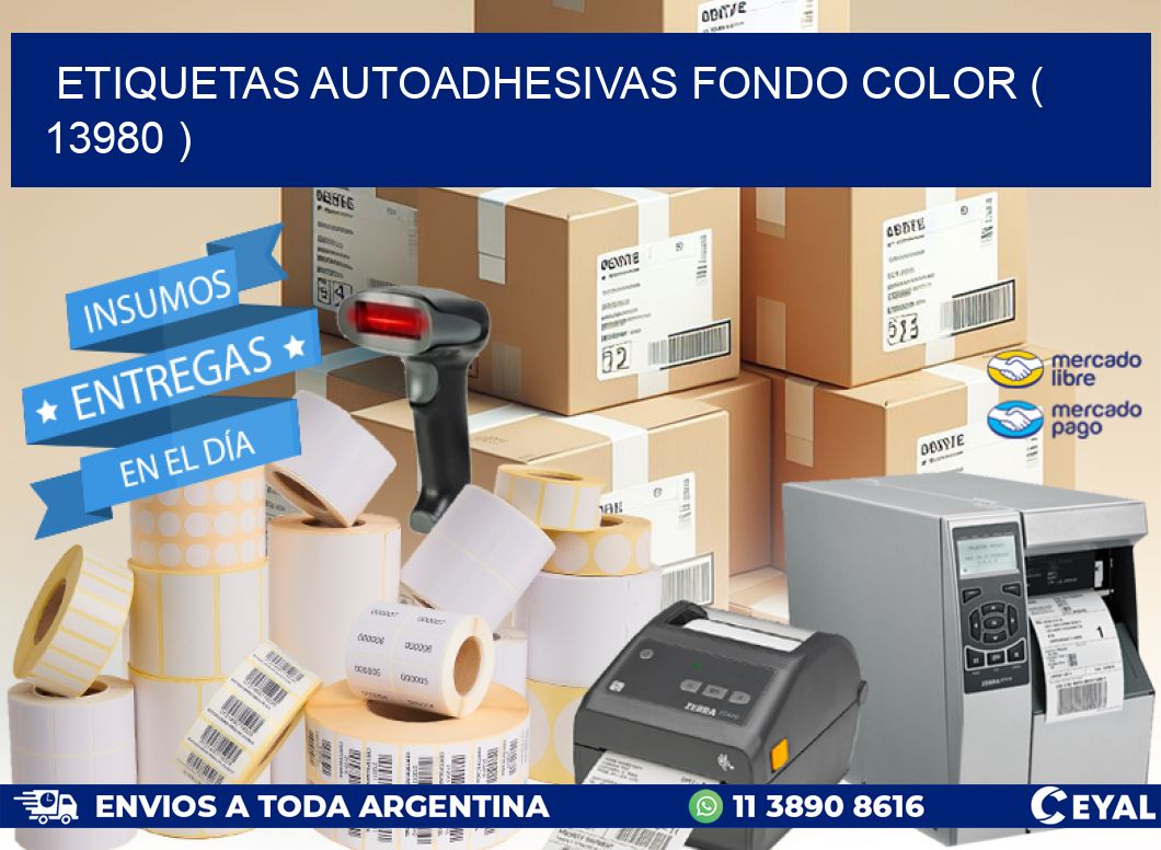 ETIQUETAS AUTOADHESIVAS FONDO COLOR ( 13980 )
