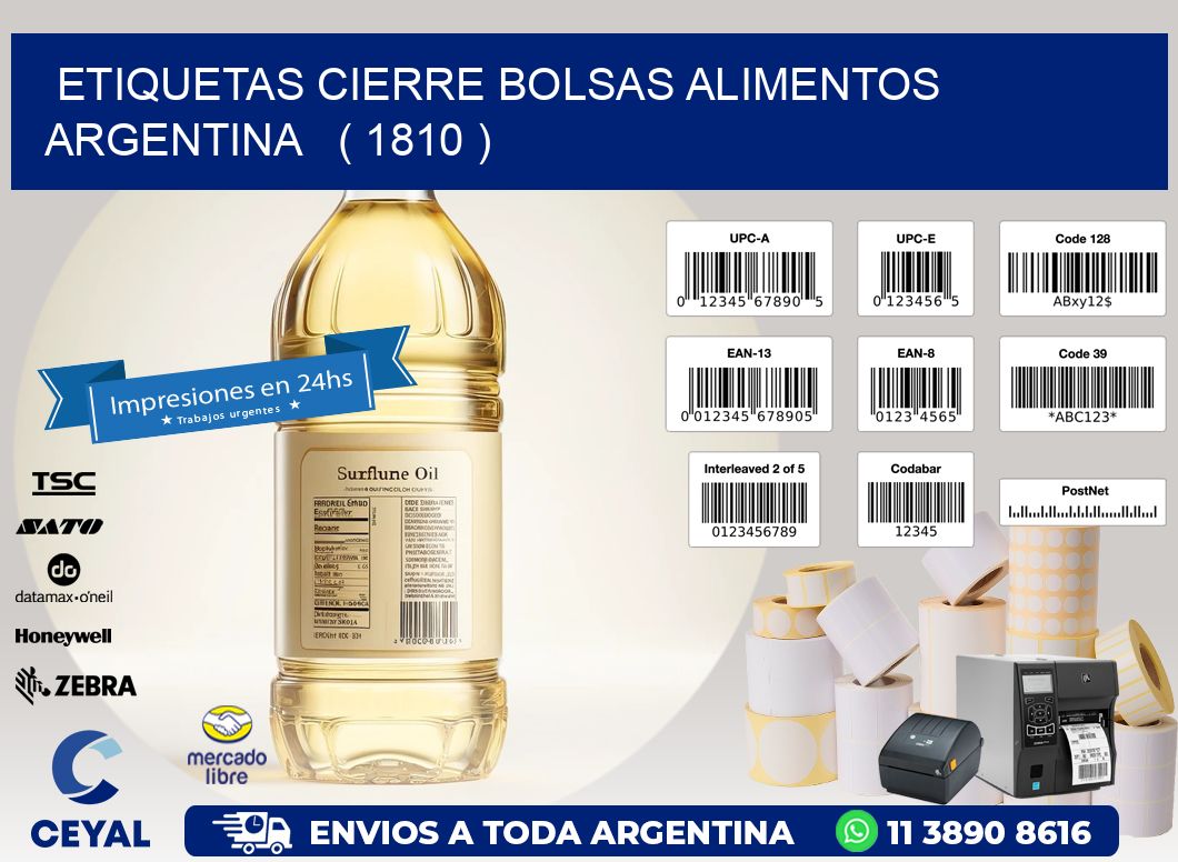 ETIQUETAS CIERRE BOLSAS ALIMENTOS ARGENTINA ( 1810 )