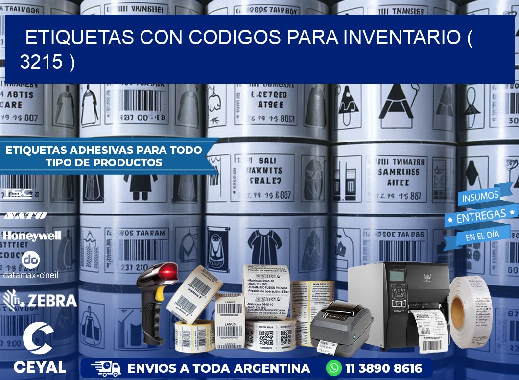 ETIQUETAS CON CODIGOS PARA INVENTARIO ( 3215 )