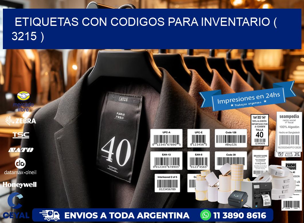 ETIQUETAS CON CODIGOS PARA INVENTARIO ( 3215 )