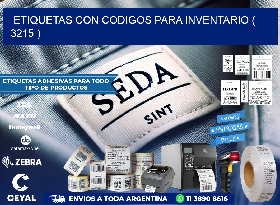 ETIQUETAS CON CODIGOS PARA INVENTARIO ( 3215 )