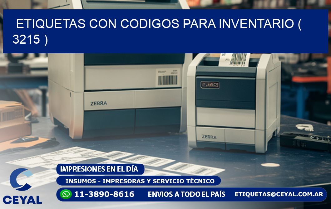 ETIQUETAS CON CODIGOS PARA INVENTARIO ( 3215 )
