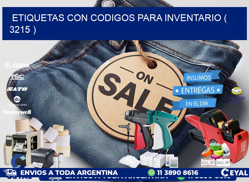 ETIQUETAS CON CODIGOS PARA INVENTARIO ( 3215 )