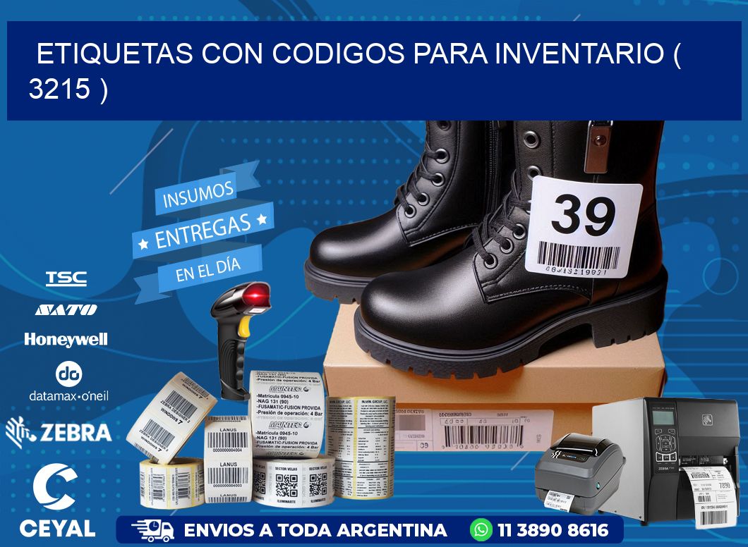 ETIQUETAS CON CODIGOS PARA INVENTARIO ( 3215 )