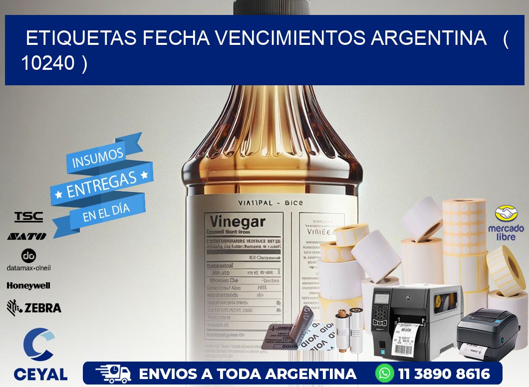ETIQUETAS FECHA VENCIMIENTOS ARGENTINA ( 10240 )
