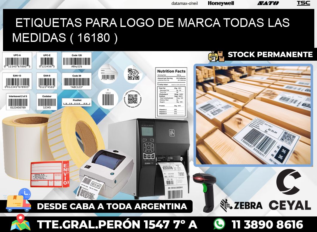 ETIQUETAS PARA LOGO DE MARCA TODAS LAS MEDIDAS ( 16180 )