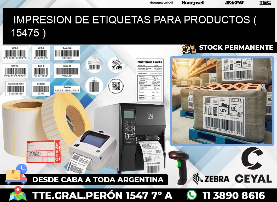 IMPRESION DE ETIQUETAS PARA PRODUCTOS ( 15475 )