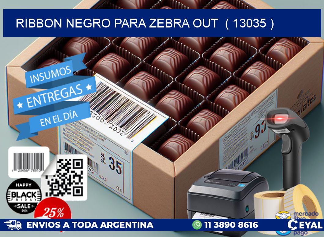 RIBBON NEGRO PARA ZEBRA OUT ( 13035 )