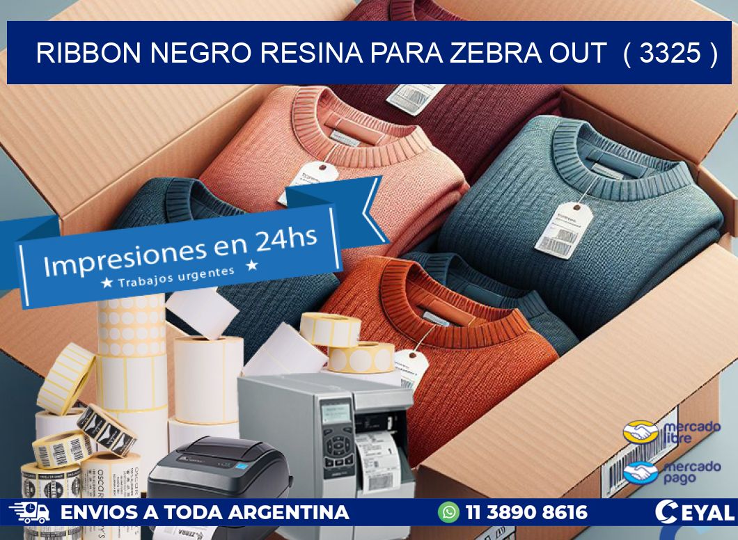 RIBBON NEGRO RESINA PARA ZEBRA OUT ( 3325 )