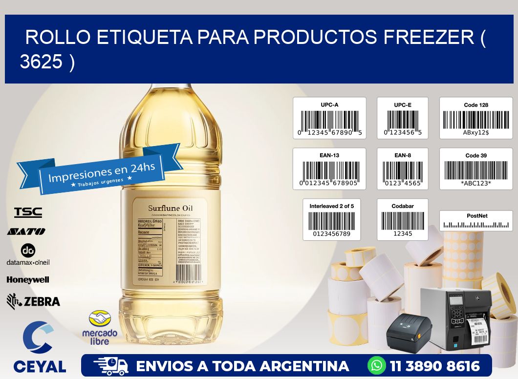 ROLLO ETIQUETA PARA PRODUCTOS FREEZER ( 3625 )