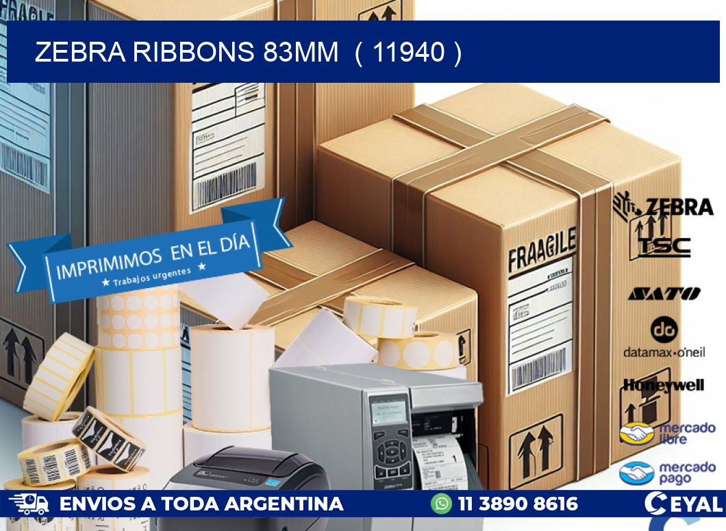 ZEBRA RIBBONS 83MM ( 11940 )
