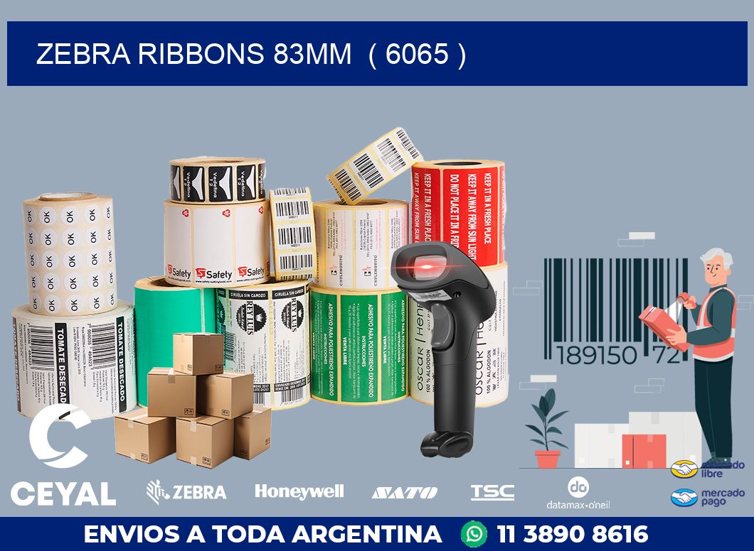 ZEBRA RIBBONS 83MM ( 6065 )