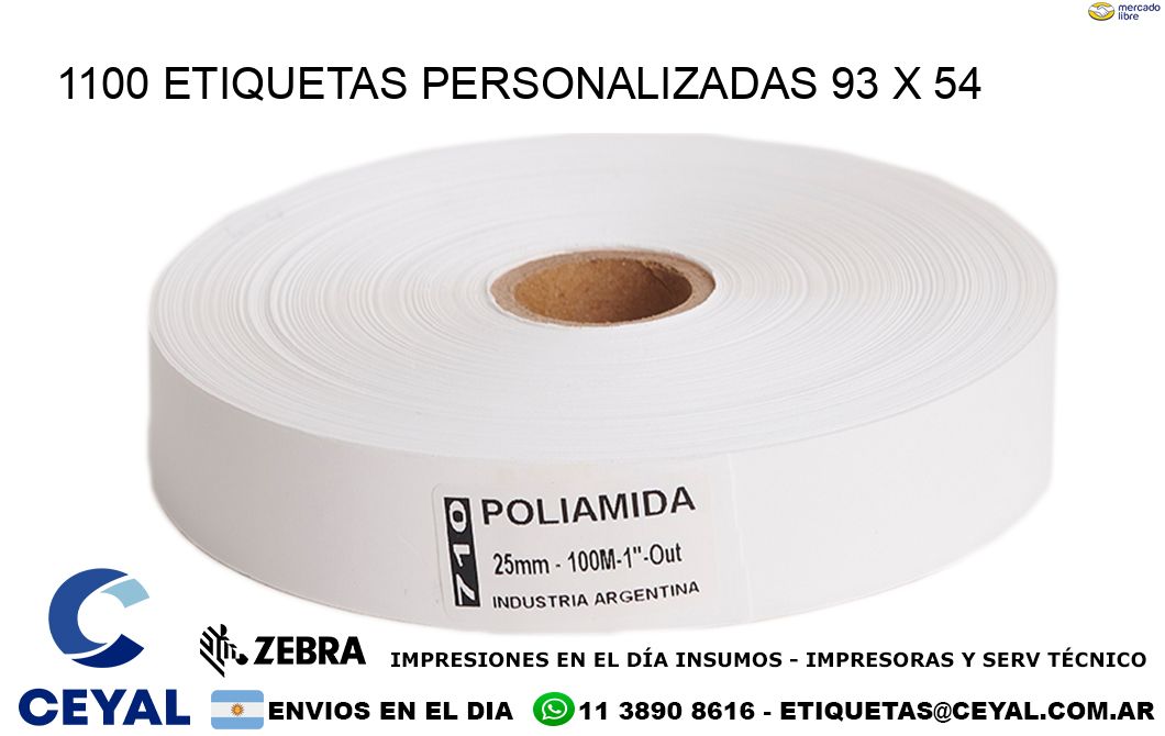 1100 ETIQUETAS PERSONALIZADAS 93 x 54