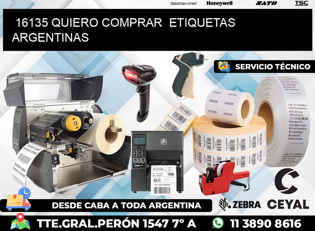 16135 QUIERO COMPRAR ETIQUETAS ARGENTINAS