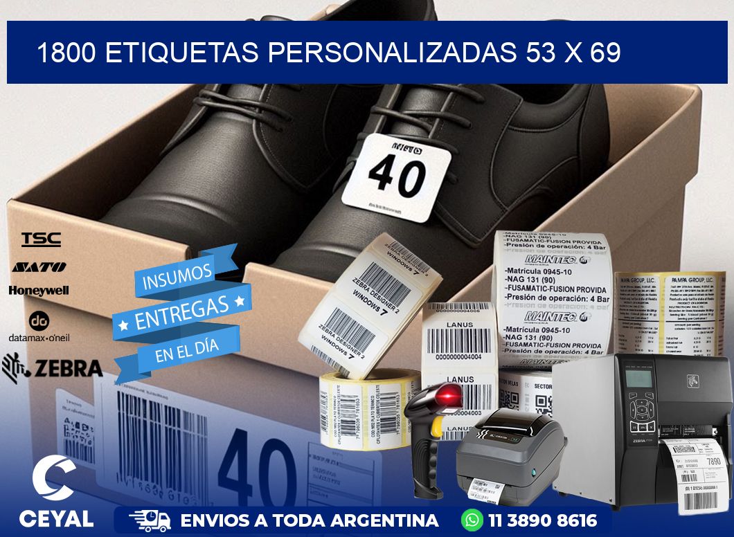 1800 ETIQUETAS PERSONALIZADAS 53 x 69