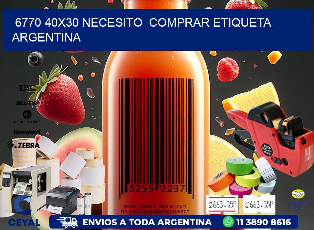 6770 40X30 NECESITO COMPRAR ETIQUETA ARGENTINA