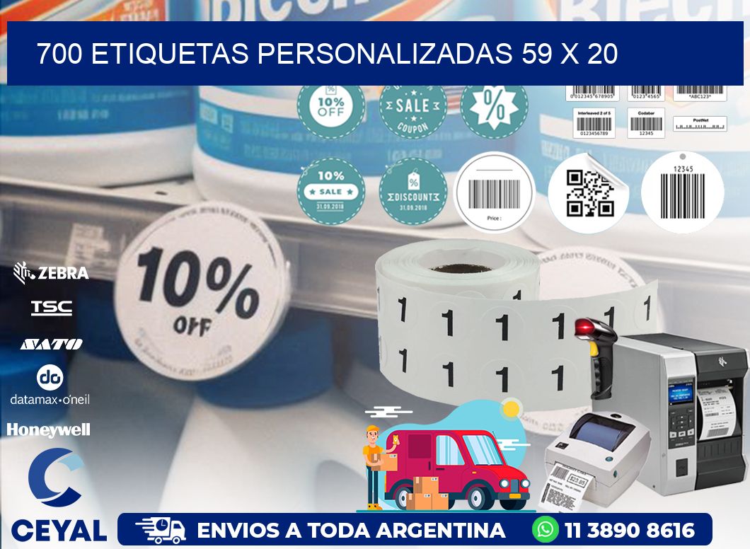 700 ETIQUETAS PERSONALIZADAS 59 x 20
