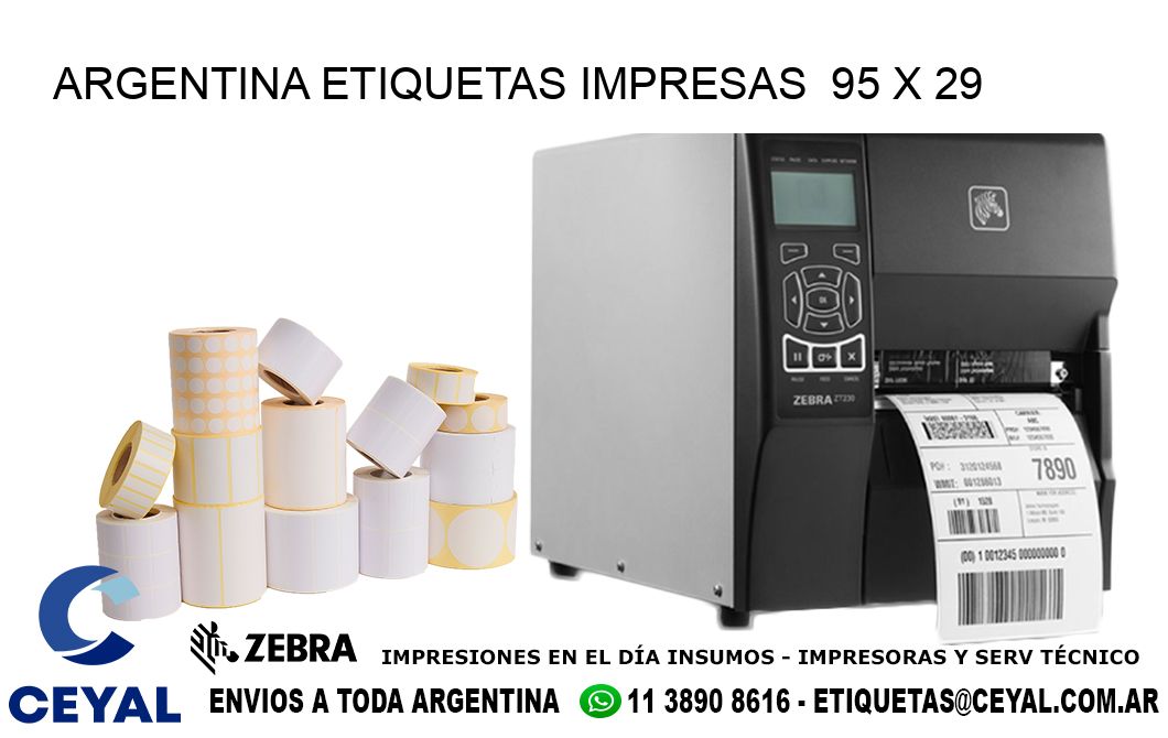 ARGENTINA ETIQUETAS IMPRESAS 95 x 29